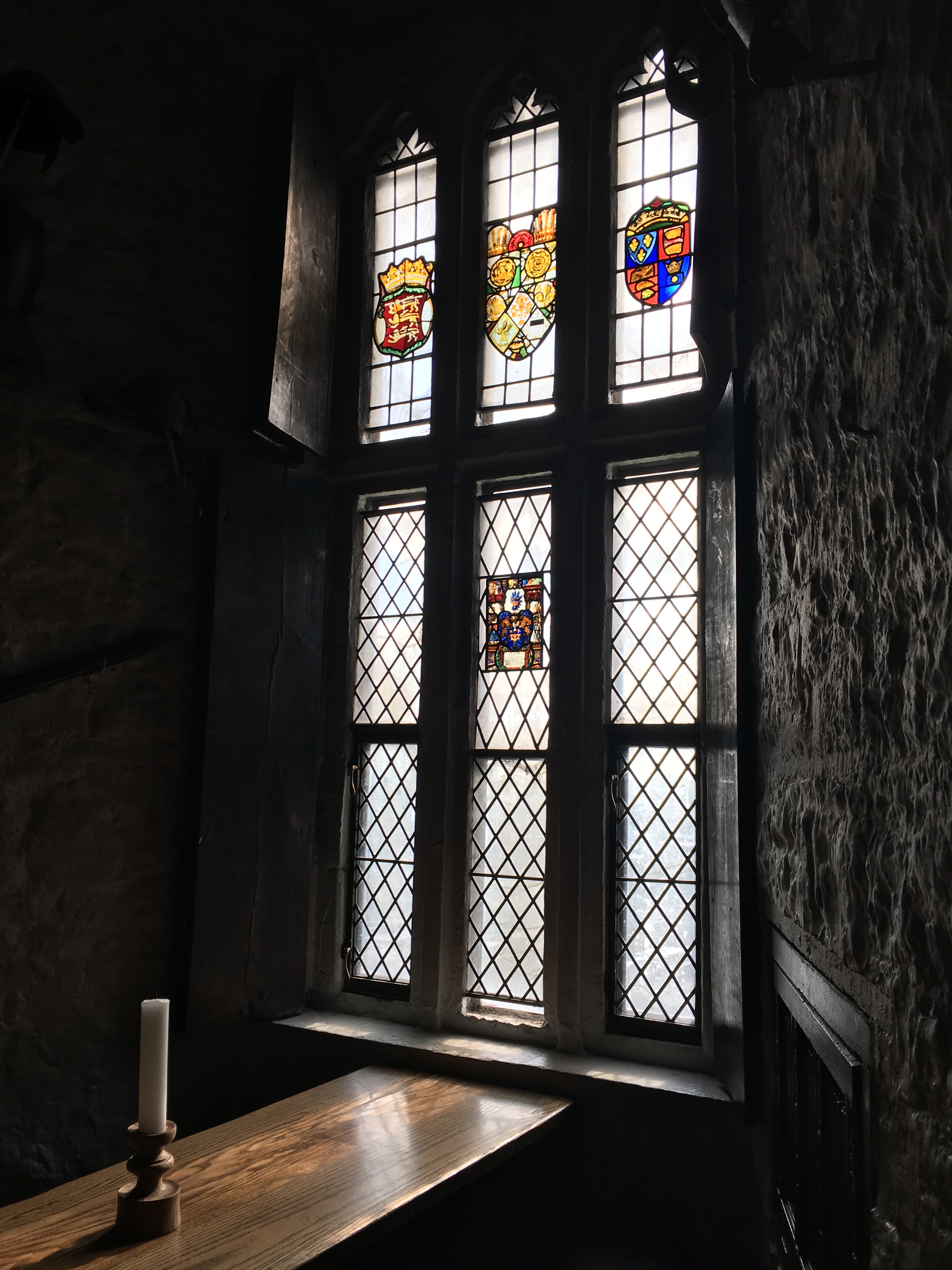 Stained glass window inside Bunratty Castle